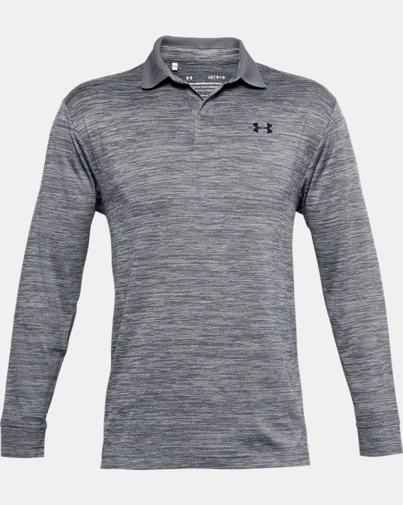 Men's UA Performance Textured Long Sleeve Polo in Gray image number 5